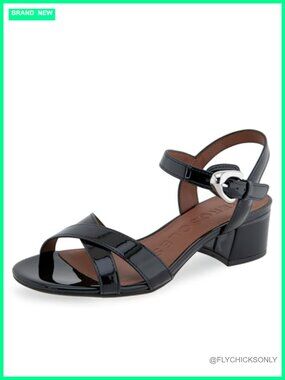 Aerosoles Cinzia Women's Block Heel Sandals Faux Leather Ankle Strap Open Toe